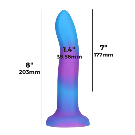 Фалоімітатор, що світиться в темряві, ADDICTION Rave 8? Glow in the Dark Dildo Blue Purple, 20,3 см - фото №4