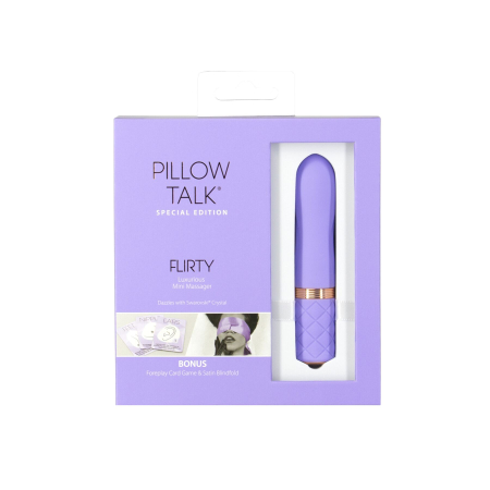 Розкішний вібратор Pillow Talk Flirty Purple Special Edition, Сваровскі, пов’язка на очі+гра - фото №8