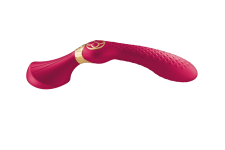 Вібромасажер Shunga Zoa Raspberry, двосторонній - фото №3