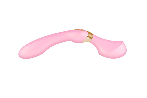 Вібромасажер Shunga Zoa Light Pink, двосторонній 