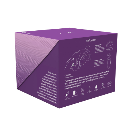 Смарт-вібратор для пар We-Vibe Chorus Purple, сенсорне керування вібраціями стисненням пульта - фото №12