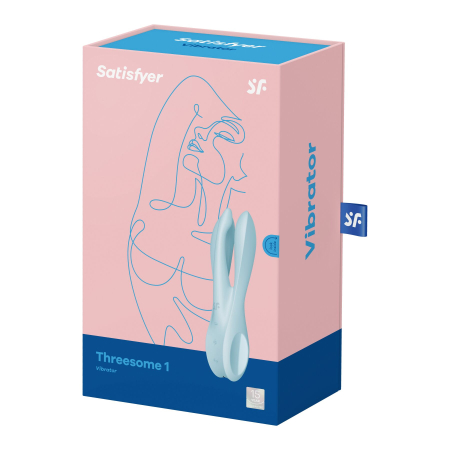 Кліторальний вібратор Satisfyer Threesome 1 Light Blue з трьома гнучкими пальчиками - фото №7