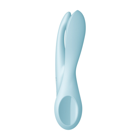 Кліторальний вібратор Satisfyer Threesome 1 Light Blue з трьома гнучкими пальчиками - фото №3