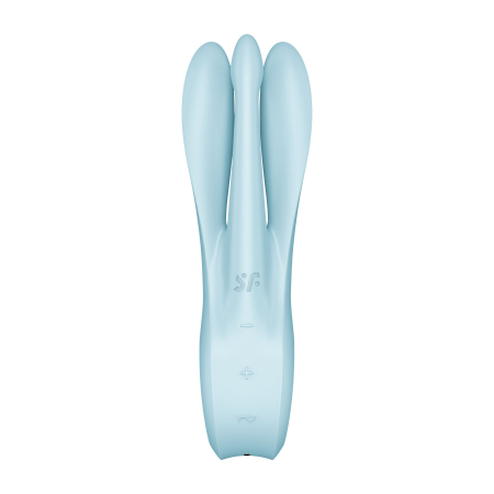 Кліторальний вібратор Satisfyer Threesome 1 Light Blue з трьома гнучкими пальчиками - фото №6