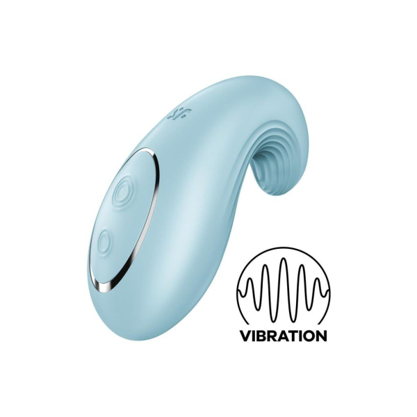 Вібратор Satisfyer Dipping Delight Light Blue, 2 мотори, гнучкий кінчик - фото