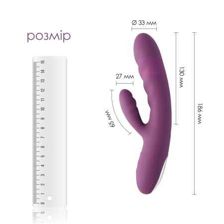 Вібратор-кролик Svakom Avery Lilac зі стовбуром, що рухається, рух вперед-назад - фото №2