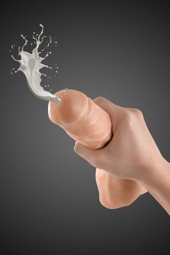 Фалоімітатор, що кінчає, Real Body — Cum Roby: довжина 23 см, діам. 4,2 см, ТРЕ, присоска - фото №2