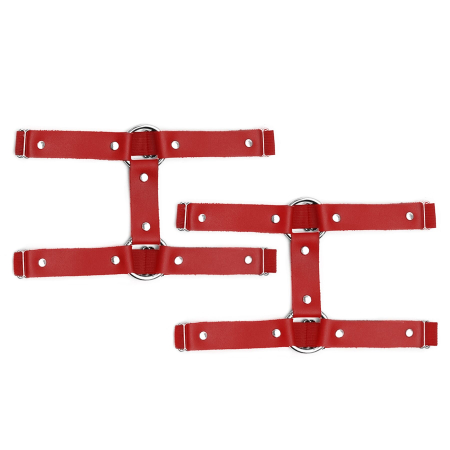Гартери на ногу із натуральної шкіри Art of Sex - Kristina Leg Garters (2 шт), колір Червоний - фото №5