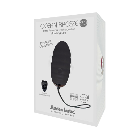 Віброяйце Adrien Lastic Ocean Breeze 2.0 Black, пульт ДК, дуже потужний мотор, 10 віброрежимів - фото №4