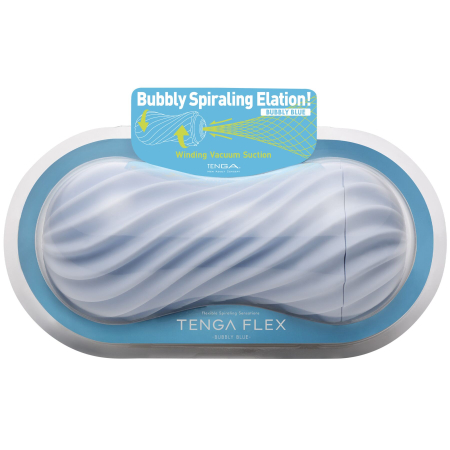 Мастурбатор Tenga FLEX Bubbly Blue зі змінною інтенсивністю, можна скручувати, вакуум №3
