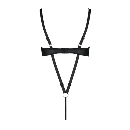 Боді з екошкіри Passion CELINE BODY 4XL/5XL black, з доступом, відкритий - фото №4