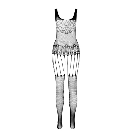 Бодістокінг Passion ECO BS001 One Size red, з доступом, імітація підв’язок, флористичний декор - фото №4