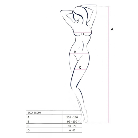 Бодістокінг Passion ECO BS004 red відкритий доступ, імітація підв’язок, квітковий декор - фото №5