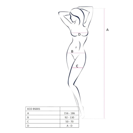 Бодістокінг Passion ECO BS005 white, щільний, відкритий доступ, імітація підв’язок - фото №5