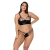 Комплект з екошкіри Passion MALWIA BIKINI 4XL/5XL black, з люверсами та ремінцями, бра, трусики - фото