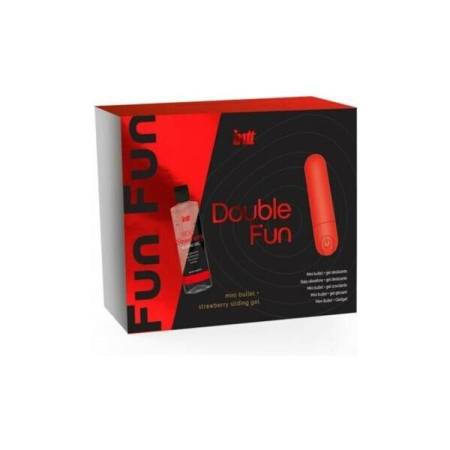 Набір Intt DOUBLE FUN: віброкуля (10 режимів, перезаряджувана), полунична змазка на водній основі - фото №4