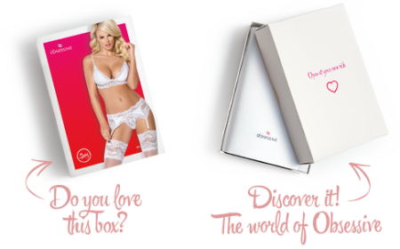 Мереживний комплект білизни Obsessive 810-SEG-1 L/XL White, бюстгальтер, стрінги, пояс для панчіх - фото №8