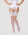 Панчохи під пояс із широким мереживом Obsessive 810-STO-2 stockings L/XL, білі - фото