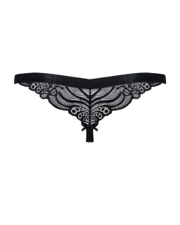 Мереживні танги з доступом Obsessive 828-THC-1 crotchless thong S/M, чорні - - фото №6