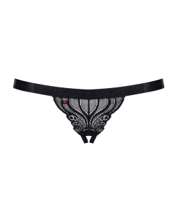 Мереживні танги з доступом Obsessive 828-THC-1 crotchless thong S/M, чорні - - фото №5