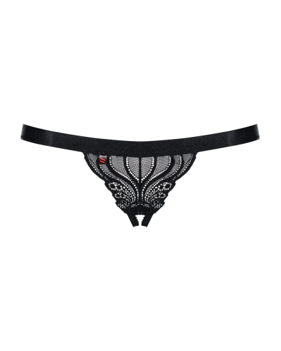 Мереживні танги з доступом Obsessive 828-THC-1 crotchless thong L/XL, чорні №5