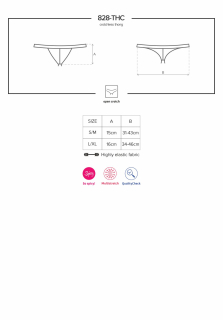 Мереживні танги з доступом Obsessive 828-THC-1 crotchless thong L/XL, чорні - - фото №7