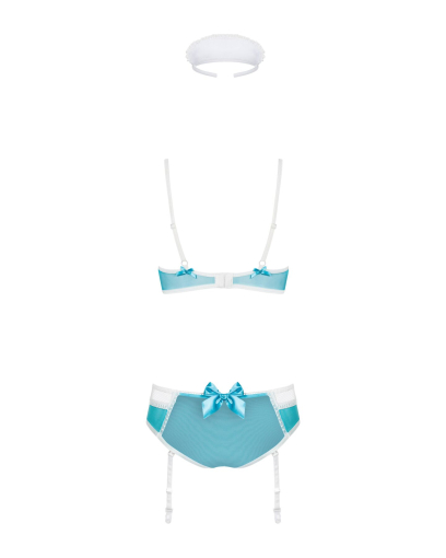 Еротичний костюм медсестри Obsessive 834-CST-6 L/XL, біло-блакитний - фото №6