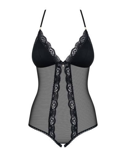 Сітчастий боді з відкритими сідницями Obsessive 841-TED-1 teddy S/M, чорний - фото №5