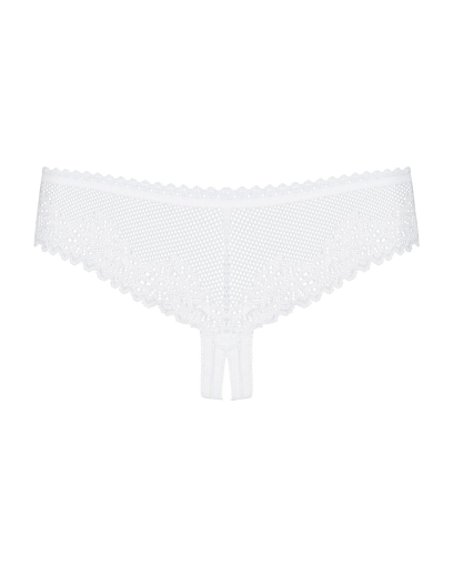 Мереживні трусики з доступом Obsessive Alabastra L/XL, білий - фото №6