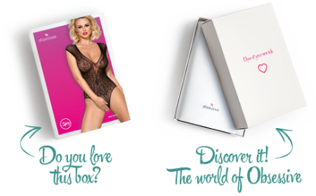 Бодістокінг із великої сітки з мереживом Obsessive B112 teddy S/M/L, чорний, з доступом - фото №6