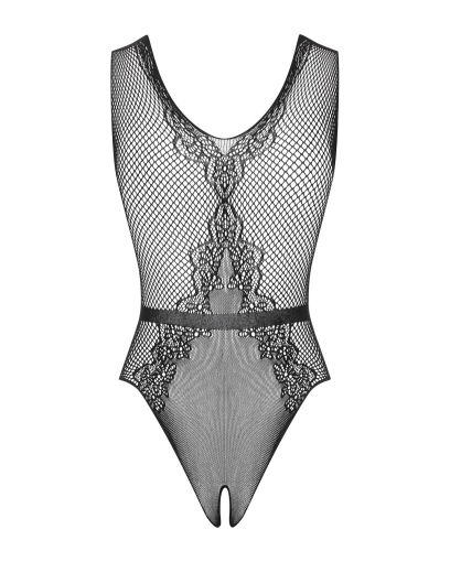 (SALE) Сітчастий бодістокінг з доступом Obsessive B115 teddy S/M/L, чорний - фото №6