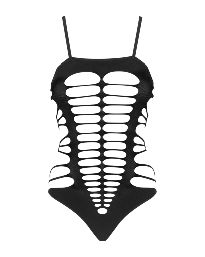 Бодістокінг із поперечними вирізами Obsessive B122 teddy S/M/L, чорний - фото №5