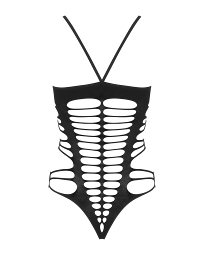 Бодістокінг із поперечними вирізами Obsessive B122 teddy S/M/L, чорний - фото №6