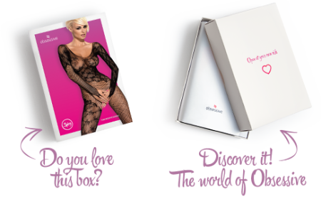 Бодістокінг Obsessive Bodystocking F210 S/M/L black, рукава-мітенки, сітка, кольорове мереживо - фото №7