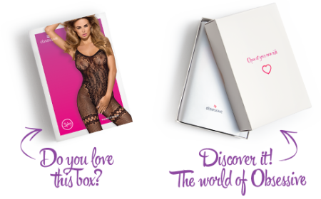 (SALE) Бодістокінг Obsessive Bodystocking F213 S/M/L, імітація мереживного боді та резинки для панчіх - фото №7