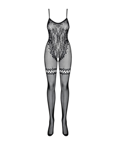 Бодистокинг Obsessive Bodystocking F213 XL/XXL, имитация кружевного боди и резинки для чулок - фото №5