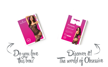 Бодістокінг Obsessive Bodystocking F235 S/M/L, тонкі підв’язки, ніжний декор, сіточка - фото №6