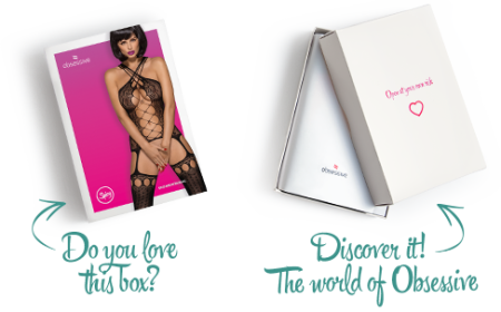 Бодістокінг Obsessive Bodystocking G313 S/M/L, шнурівка, геометричний декор - фото №7