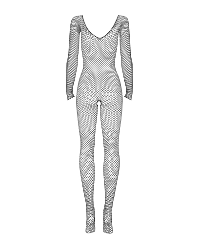 Сітчастий бодістокінг із довгим рукавом Obsessive Bodystocking N109 black S/M/L, чорний, комбінезон - фото №4