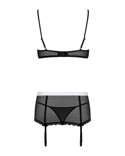 Еротичний костюм покоївки Obsessive Maidme set 5pcs L/XL, бюстгальтер, пояс з фартухом, панчохи, стр №6