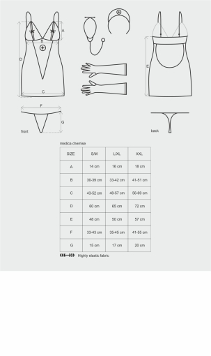 Еротичний мереживний костюм медсестри Obsessive Medica dress 5pcs costume L/XL, сорочка, рукавички, - фото №5