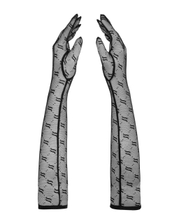 Довгі сітчасті рукавички Obsessive Obsessivia gloves black O/S, чорні - - фото №2