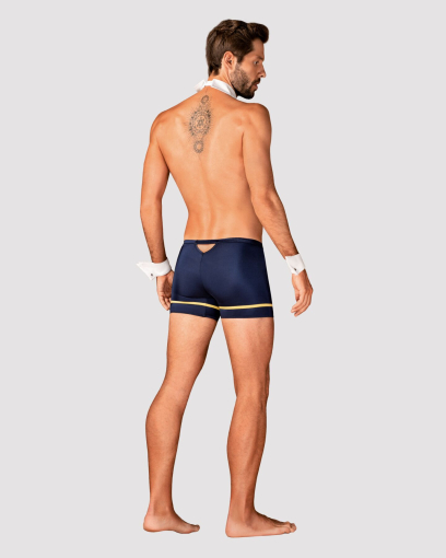 Еротичний костюм пілота Obsessive Pilotman set L/XL, боксери, манжети, комір з краваткою, окуляри - фото №4