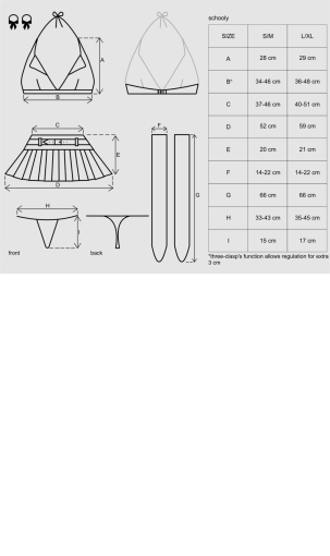 Еротичний костюм школярки з мініспідницею Obsessive Schooly 5pcs costume S/M, біло-червоний, топ, сп - фото №7