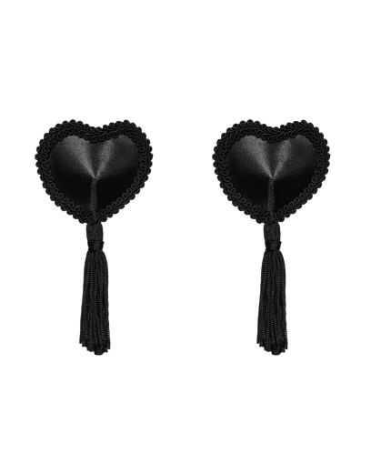 Еротичні наклейки на соски з пензликами Obsessive Tassel nipple covers black - фото №3