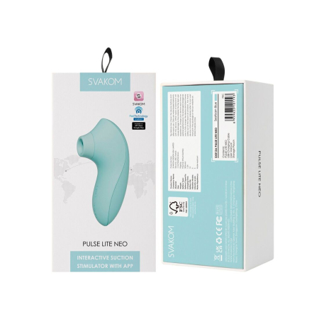 Вакуумний стимулятор Svakom Pulse Lite Neo Seafoam Blue, керується зі смартфона - фото №8
