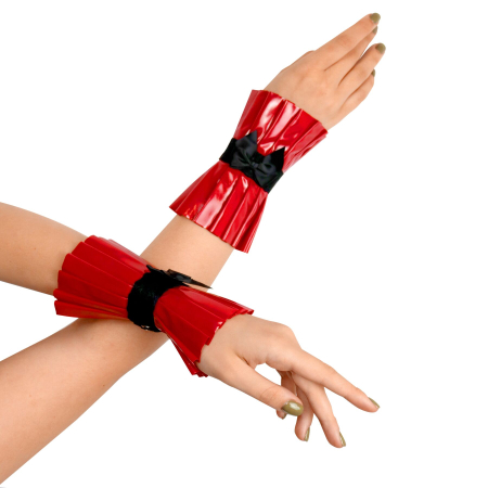 Плісовані манжети на руки Art of Sex - Eva, колір червоний - фото