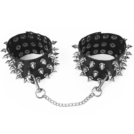 Поножі з шипами з натуральної шкіри Art of Sex, колір чорний - фото №2