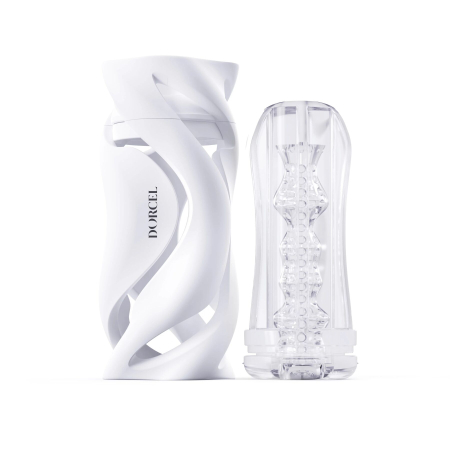 Мастурбатор Dorcel DEEP BLOW WHITE, подвійне використання 