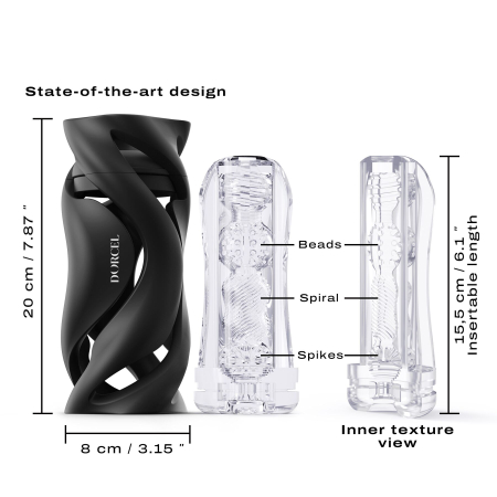 Мастурбатор Dorcel DEEP BLOW BLACK, подвійне використання - фото №3